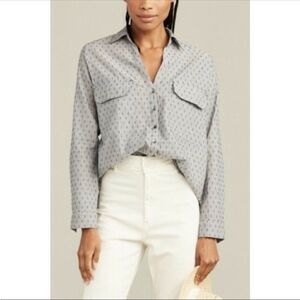 Roller Rabbit Womens Chambray Fil Coupe Yarn Dye Shirt Size XS